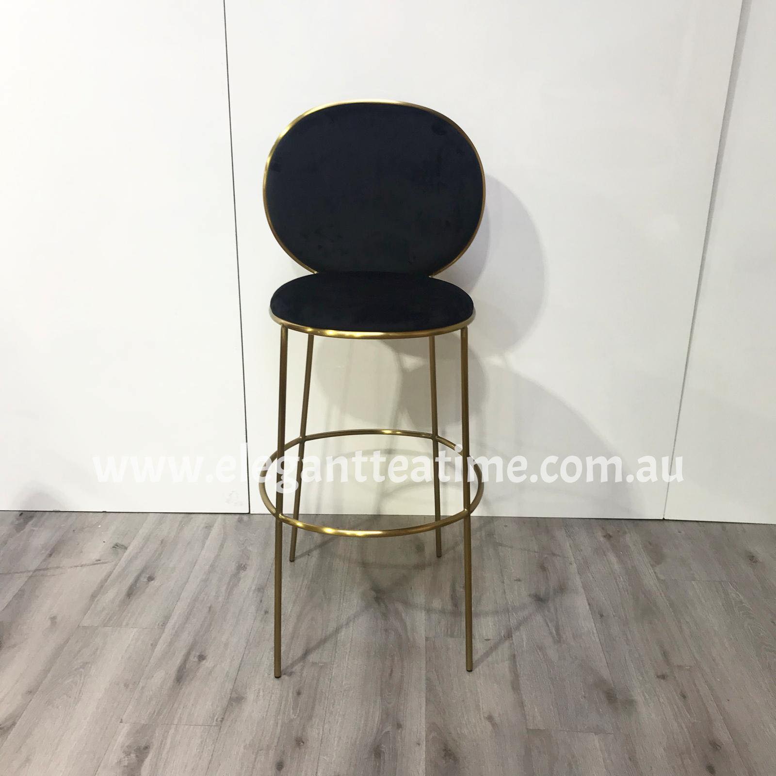 Black Velvet Bar stool - Elegant Tea Time