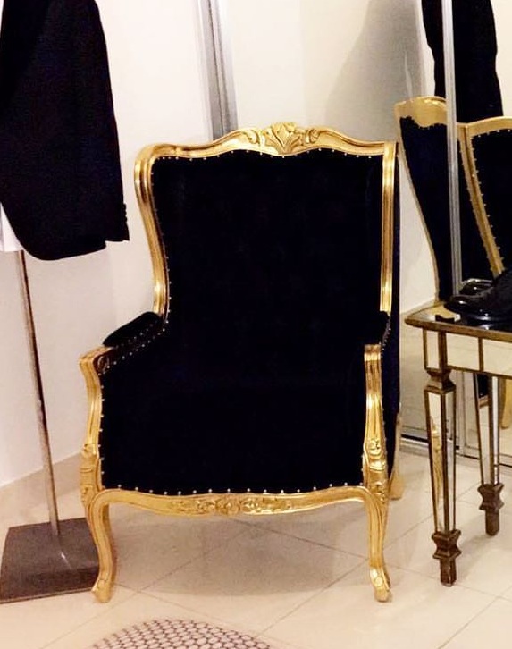 Gold & Black Groom Chair