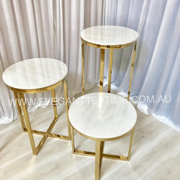 Madison Gold Marble Trio Tables